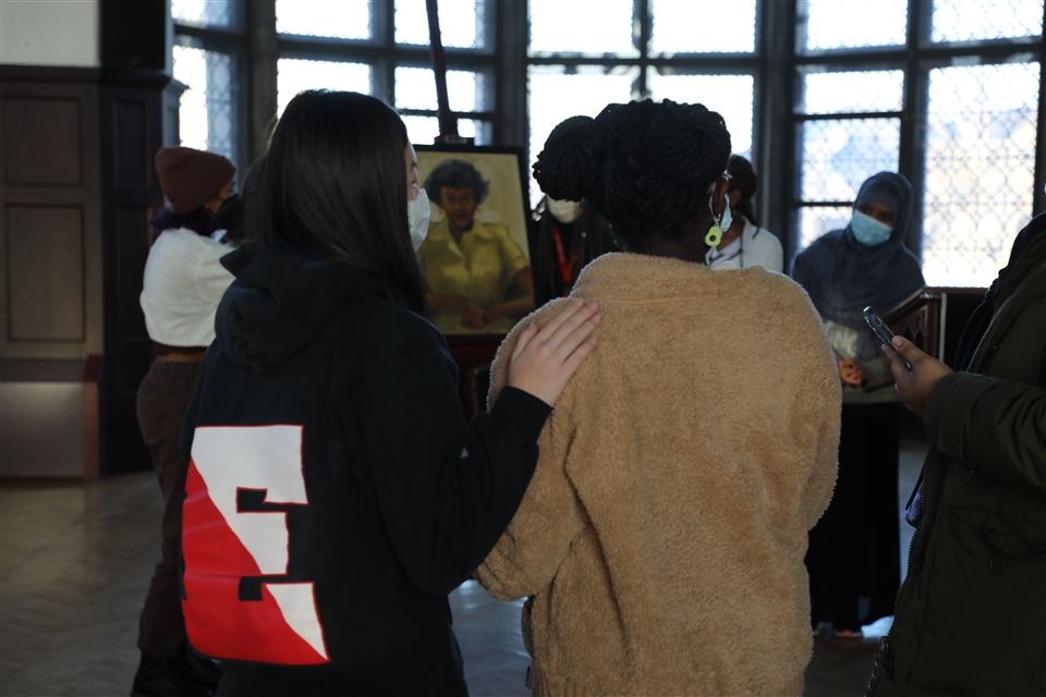 Many students gathered for this special kick-off to Black History Month