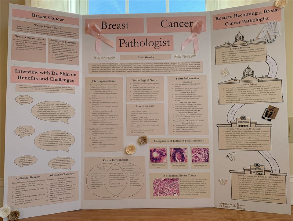 Meli's 10th grade HOSA project explored the path to becoming a breast cancer pathologist